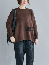 Women Simple High Neck Printed Casual Sweater