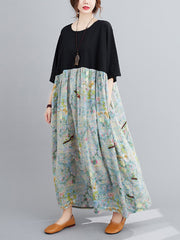 Original Floral Round-Neck Dress