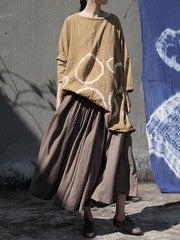 Loose Tie-Dyed Long-Sleeve Round Neck T-Shirt