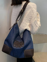 Vintage Leather Canvas Cross-Body Bag