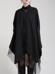 Loose And Irregular Large Stitching Mesh Dress