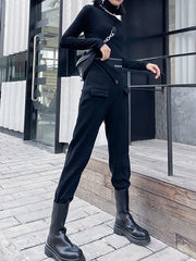 High-Waist Fashion Solid Color Thickened Pants