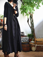 Pure Color Loose Comfortable Sleeveless Long Dress