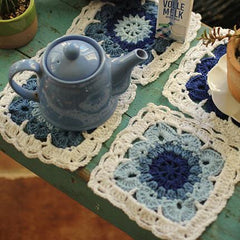 Handmade Blue And White Porcelain Plate Cushion Set