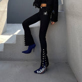 Casual Solid Color High-Waisted Skinny Leg Jeans