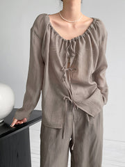 Perspective Straps Sunscreen Casual Shirt