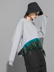 Original Feather Split-Joint T-Shirts Tops