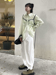 Loose Striped Lapel Collar Long Sleeve Shirt