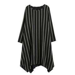Women Striped Loose Round Neck Dress