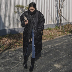 Loose Plus Size Warm Mid-Length Down Cotton-Padded Coat