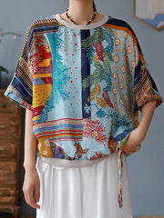 Round Neck Printed Half Sleeves T-Shirt