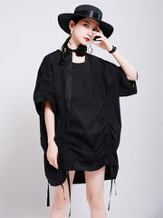 Original Solid Pleats Cropped Dress