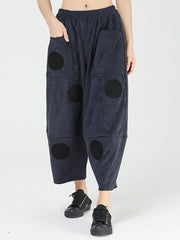 Women Retro Polka Dot Loose Casual Pants