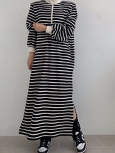 Stylish Striped Casual Hoodie Dress