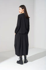 Women High Collar Solid Color Long Sleeve Bottoming Shirt