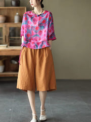 Vintage Print Side Drawstring T-Shirt