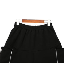 Women Stitching Pocket Loose Casual Pants