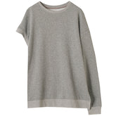 Women Round Neck Solid Color Loose Casual Sweatshirt