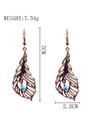 Leaf Pattern Alloy Earrings Accessories