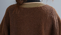 Loose V-Neck Thick Coat