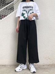 Women High Waist Loose Straight Leg Casual Pants