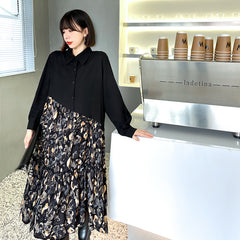 Floral Long Sleeve Loose Shirt Dress