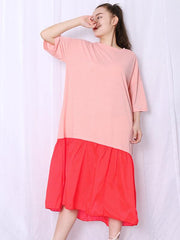 Fashion Round-Neck Split-Joint Dress