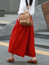Super Loose Comfortable Linen Cotton Red Pants