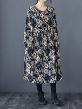 Women Retro Casual Loose Dress