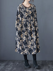 Women Retro Casual Loose Dress