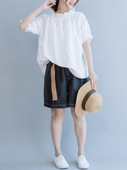 Casual Belt Jean Shorts
