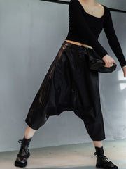 Stitched Leather Harem Pants