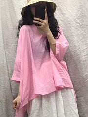 Artistic Retro Solid Sun-Protection Shirt Tops