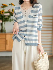 Vintage Holiday False Two Striped T-Shirt