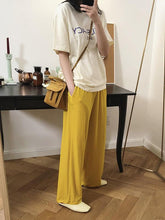 Velvet Wide-leg Loose Solid Empire Pants