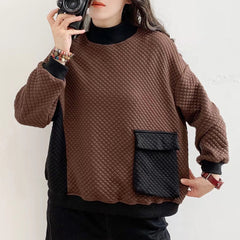 Retro Loose Color-Block Sweatshirt