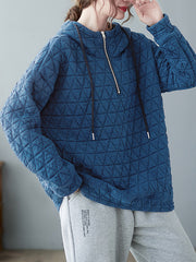 Plaid Loose Hooded Sweatshirt