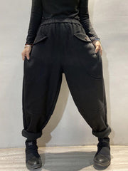 Casual Plain Color Warm Casual Pants