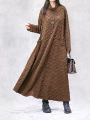 Vintage Textured Loose Casual Dress