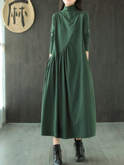 Women Loose Solid Color Casual Dress