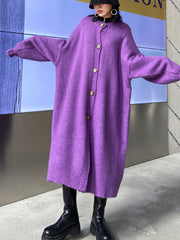 Women Round Neck Solid Color Casual Midi Dress