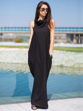Urban High-Neck Sleeveless Maxi Dress