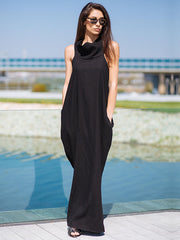 Urban High-Neck Sleeveless Maxi Dress