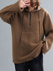 Plus Size Thick Zipper Loose Sweatshirt
