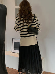 Pleated Tulle Lace Casual Skirt