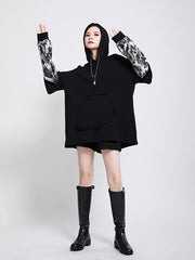 Women Hooded Loose Camouflage Pullover Sweatshirt