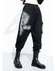 Casual Elastic Waist Personality Harem Pants Thickened And Velvet