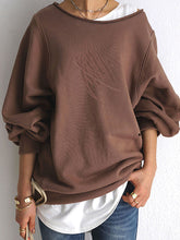 Loose Long Sleeve Casual Round Neck Solid Color Sweatshirt