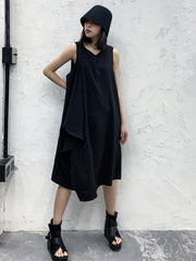 Women Solid Color Sleeveless Irregular Vest Dress
