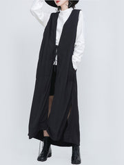 Wild Loose And Long Dark Sleeveless Vest Top